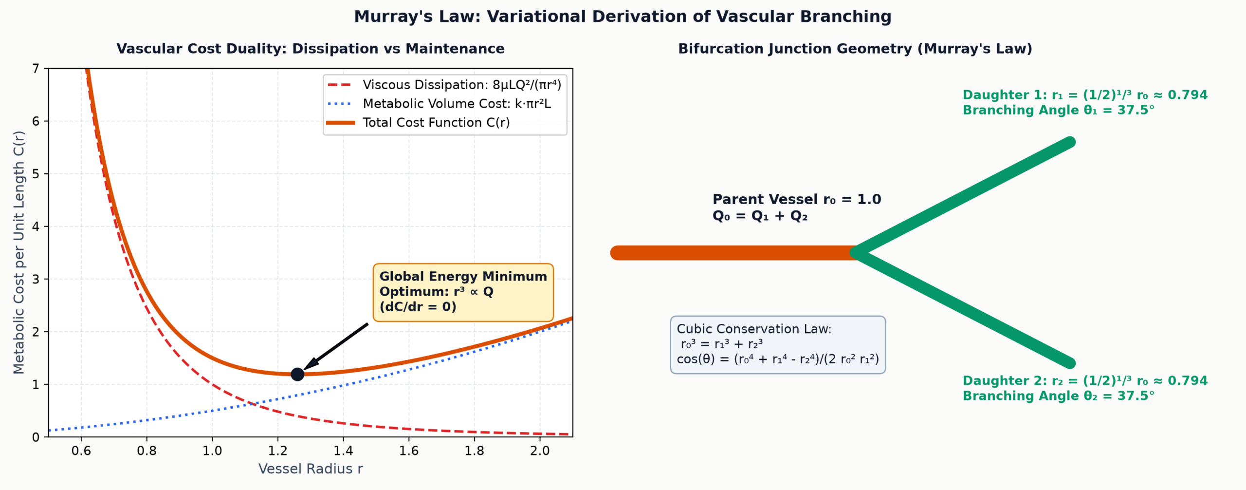 Murray's Law Vascular Branching Power Dissipation and Optimum
